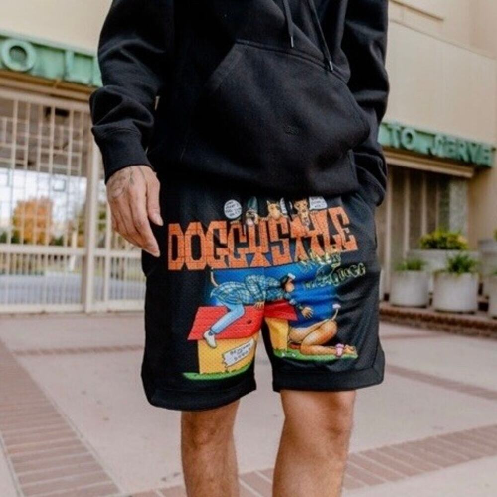 Snoop Dogg Shoe Palace Doggystyle Men's Shorts XL Black Joe Cool 90s Hip Hop